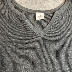 CAbi Women's Charcoal V-Neck Sweater